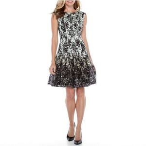 Danny & Nicole Black and White Floral Mini Dress